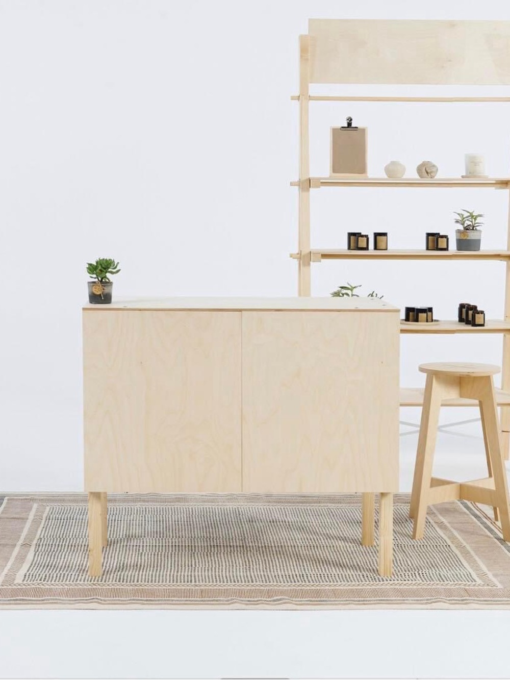 Vendor Display MILIMETRY Poland in Natural Light Wood Portable w CarryBags PopUp